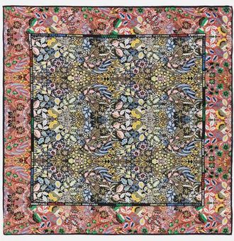 Bimba & Lola Wallpaper Logo Frame Scarf in Coral at Nordstrom