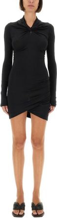 Rick Owens Black Cowl Neck Mini Dress