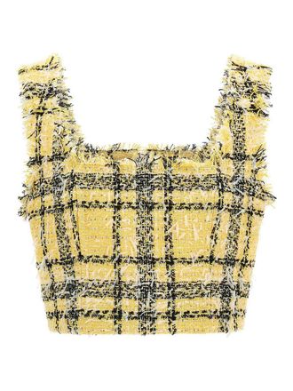 Balmain Tartan Tweed Top