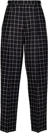 Marni Geruite Tapered Katoenen Modetrousers - Heren - Straight fit broeken - Zwart - M - Katoen - Broeken