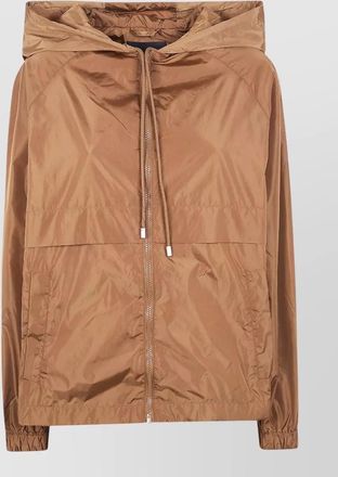 Semicouture nylon k way hooded jacket drawstring hem