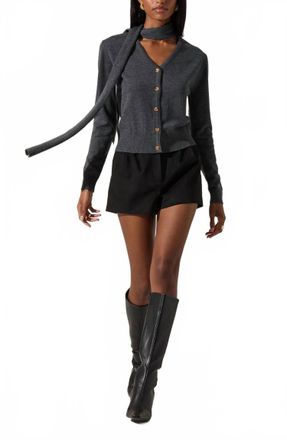 Astr Glynne Sweater Top In Charcoal
