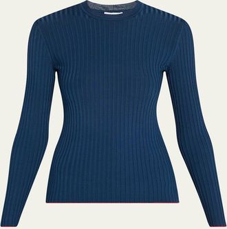 Ferragamo Lightweight Viscose Rib Sweater