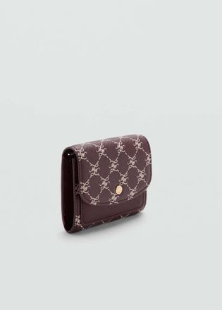 Mango Portafoglio medio stampa logo bordeaux - Donna - Taglia unica - MANGO