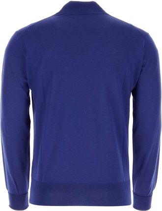Pantaloni Torino Mens Electric Blue Wool Sweater 0345 Exterior: Virgin Maglieria