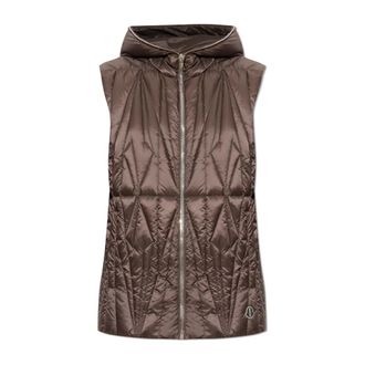 Rick Owens Vest - Dames - Bodywarmers - Bruin - S - Leer - Jassen