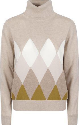 Ballantyne Turtle Neck Classic Diamon Argyle Cashmere Turtleneck