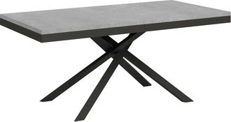 ITYhome Mesa extensible 90x180/440 cm efecto madera, cemento