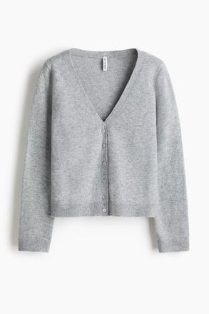 H&M Cardigan mit V-Ausschnitt - Grau