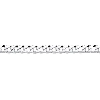 Jewelco London 925 Silver Bevelled Ultra Flat Curb Chain Necklace 5mm | Size: 28 inches