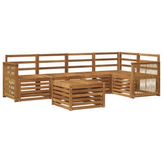 vidaXL Set Di Divani Da Esterno 6 Pz Naturale Legno Di Acacia Massello Vidaxl
