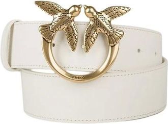 Pinko Love Berry H4 Belt Low Vitello Seta - - Accessories - Donna - Bianco - M
