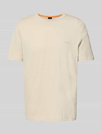 Boss Orange by Hugo Boss BOSS Orange Regular Fit T-Shirt aus reiner Baumwolle Modell TEGOOD in Beige, Gr&ouml;&szlig;e S