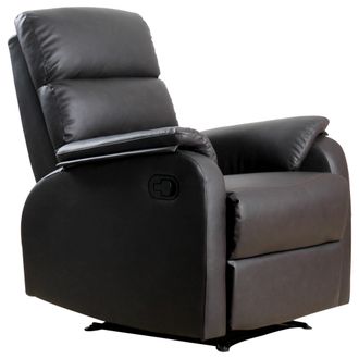 HOMCOM Homcom - Sill&oacute;n Relax Reclinable Manual Tapizado En Pu Con Reposapi&eacute;s Retr&aacute;ctil Asiento Y Respaldo Extra Acolchados Para Sal&oacute;n Oficina Dormitorio 75x9