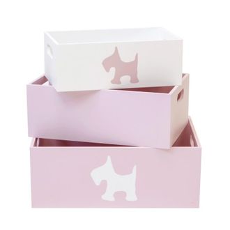 Muemue Dog set 3 cajas de madera 15x40x28/13x35x23/11x30x18cm
