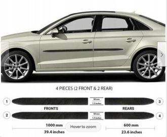 OEM Molduras Laterales De Las Puertas Del Audi A3 2014+ Sed&aacute;n Negro