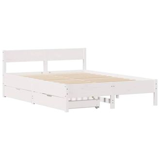 Berkfield Home Full Bed Frame without Mattress White 140x190 cm Solid Wood Pine