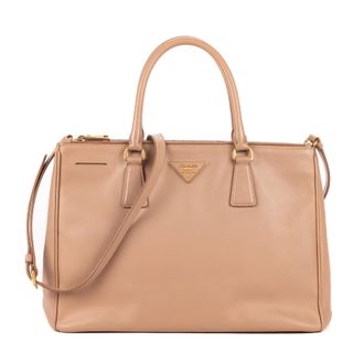 Prada Pre-owned Womens Galleria Handbag - Beige - One Size