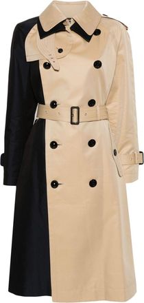 sacai two-tone trench coat - women - Cotton/Polyester/Wool/Cupro/Nylon - 2 - Black