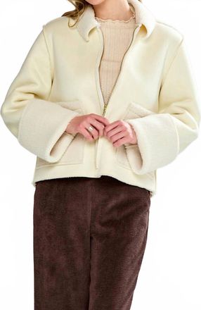 Sara Campbell Rhiannon Shearling Suede Jacket In Ivory