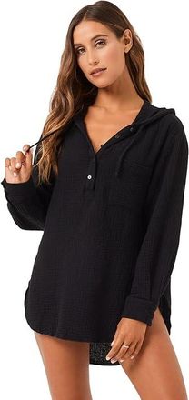 L*Space Sonora Tunic Womens Clothing Black : XS, Cotton