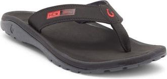 Olukai Ohana Flip Flop in Black /Red at Nordstrom, Size 11