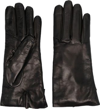 Moschino Guanti con placca logo - Nero