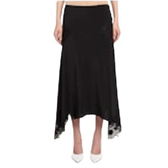 Stella McCartney Asymmetrische Midi Rok - Dames - Midirokken - Zwart - M - Rokken