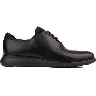 Cole Haan Mens Zerogrand Laser Wingtip Shoes - Black Leather - Size UK 10