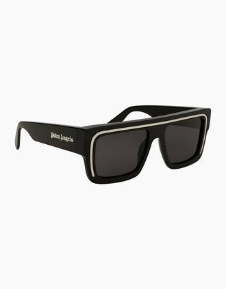 Palm Angels Mens Mens Salton Rectangle Sunglasses - Black Dark Grey - Size: ONE size