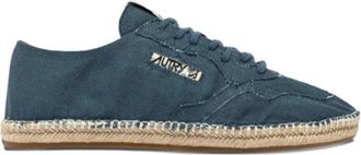 Autry Blauwe Zijde & Nylon Platte Schoenen - Heren - Sneakers - Blauw - 46 EU - Nylon - Schoenen