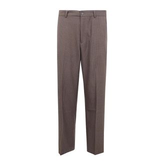 Les Deux Broeken, Heren, Bruin, W36 L32, Wol, Glen Check Wool Blend Suit Broeken