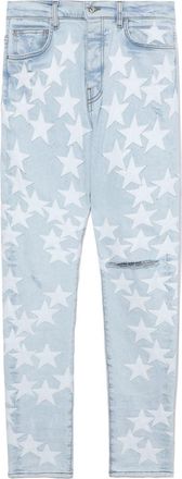Amiri x Chemist leather-stars skinny jeans - men - Cotton/Polyester - 31 - Blue