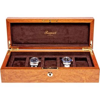 Rapport London HERITAGE FIVE WATCH BOX in Burr Walnut at Nordstrom