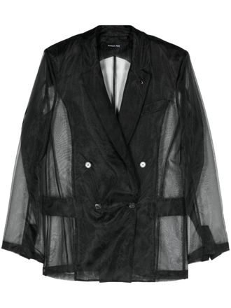 Patrizia Pepe sheer double-breasted blazer - Black