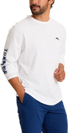 Tommy Bahama Pi&ntilde;a Cabana Long Sleeve Lux Cotton Graphic T-Shirt in White at Nordstrom, Size 3Xlt