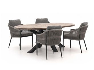 Bellagio la vita attrattiva + 15% kassakorting | Bellagio Mineo/ROUGH-Y Ellips 200cm dining tuinset 5-delig