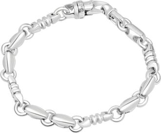 Pompeii3 Mens Mariner with Ribbed & Rolo Links 14k Gold (46gram) or Platinum (74gram) 6.5-8mm Bracelet 8.5