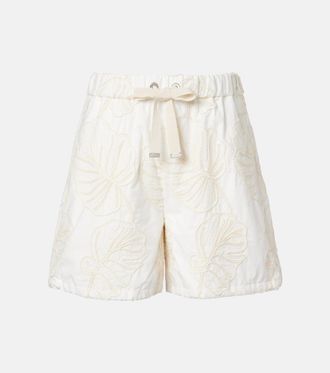 Moncler Shorts in cotone con ricamo