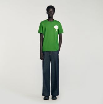 Sandro Camiseta con parche de flor