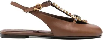 Etro Flat Sling-Back Calf Leather + Strass