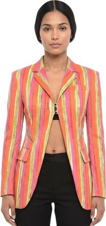 Dsquared2 Multicolor Stripes Notched Lapel Blazer