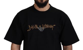 Dolce & Gabbana Logo Cotton Crewneck T-Shirt - Black