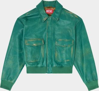 Diesel Men & apos;s Uman Cropped Leather Jacket