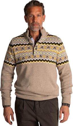 N-Z-A- NEW ZEALAND AUCKLAND Trui New Zealand beige knopen geprint