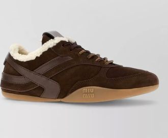 Miu Miu suede leather low-top sneakers