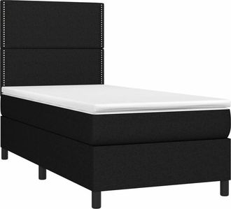 vidaXL Vidaxl - Cama Box Spring Con Colch&oacute;n Tela Negro 100x200 Cm