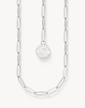 Thomas Sabo Member - Collana con charm a forma di moneta charmista tonalit&agrave; argento e bianco