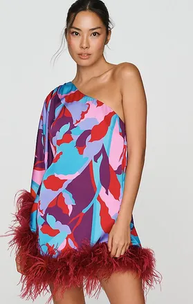 Hutch Satin Stretch One-Shoulder Mini Dress
