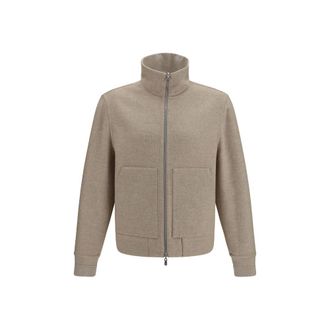 Brunello Cucinelli Mens Beige Cashmere Full-Length Jacket Clothing